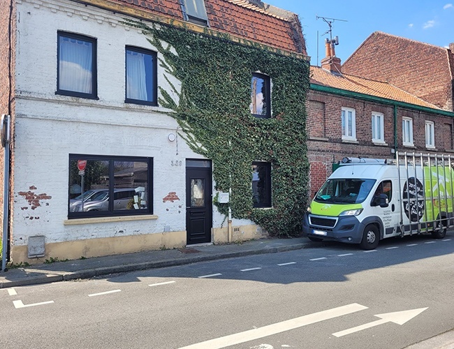 pose d’une porte d’entrée Spencer 1 de chez Euradif sur Ronchin