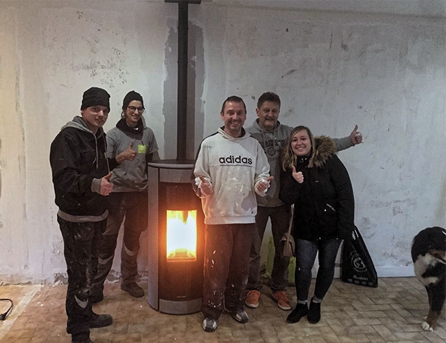 Installation d'un poêle à pellet JM Botero à Allennes-les-Marais