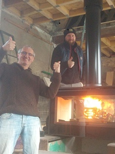 Installation d'un poêle à bois double face à Esquerchin, Nord