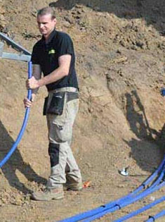 Pose d'un capteur pour une pompe à chaleur en géothermie